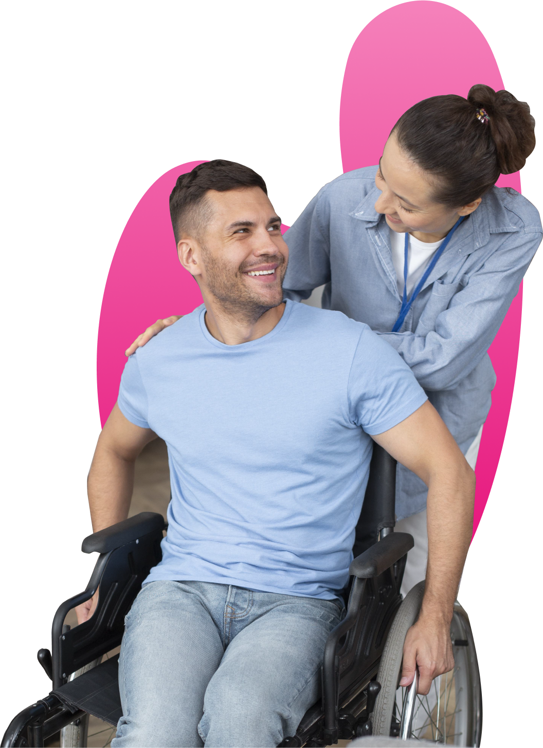 Support worker helping NDIS participant with personalised care